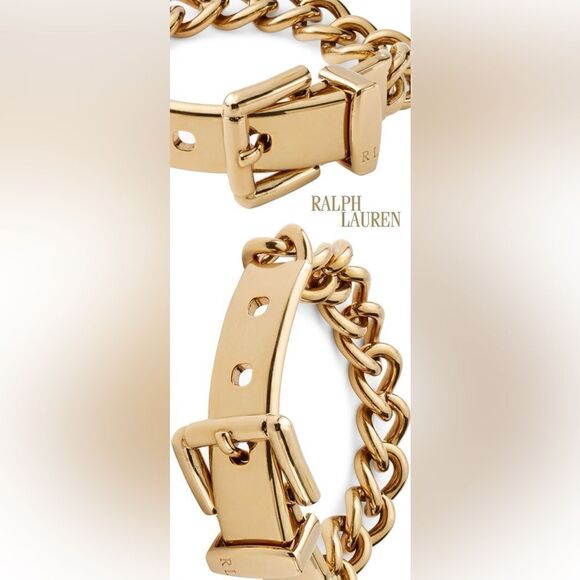 Ralph Lauren 2013 Collection Made in Italy Polished Brass Curb Link Chain Belt main image 7